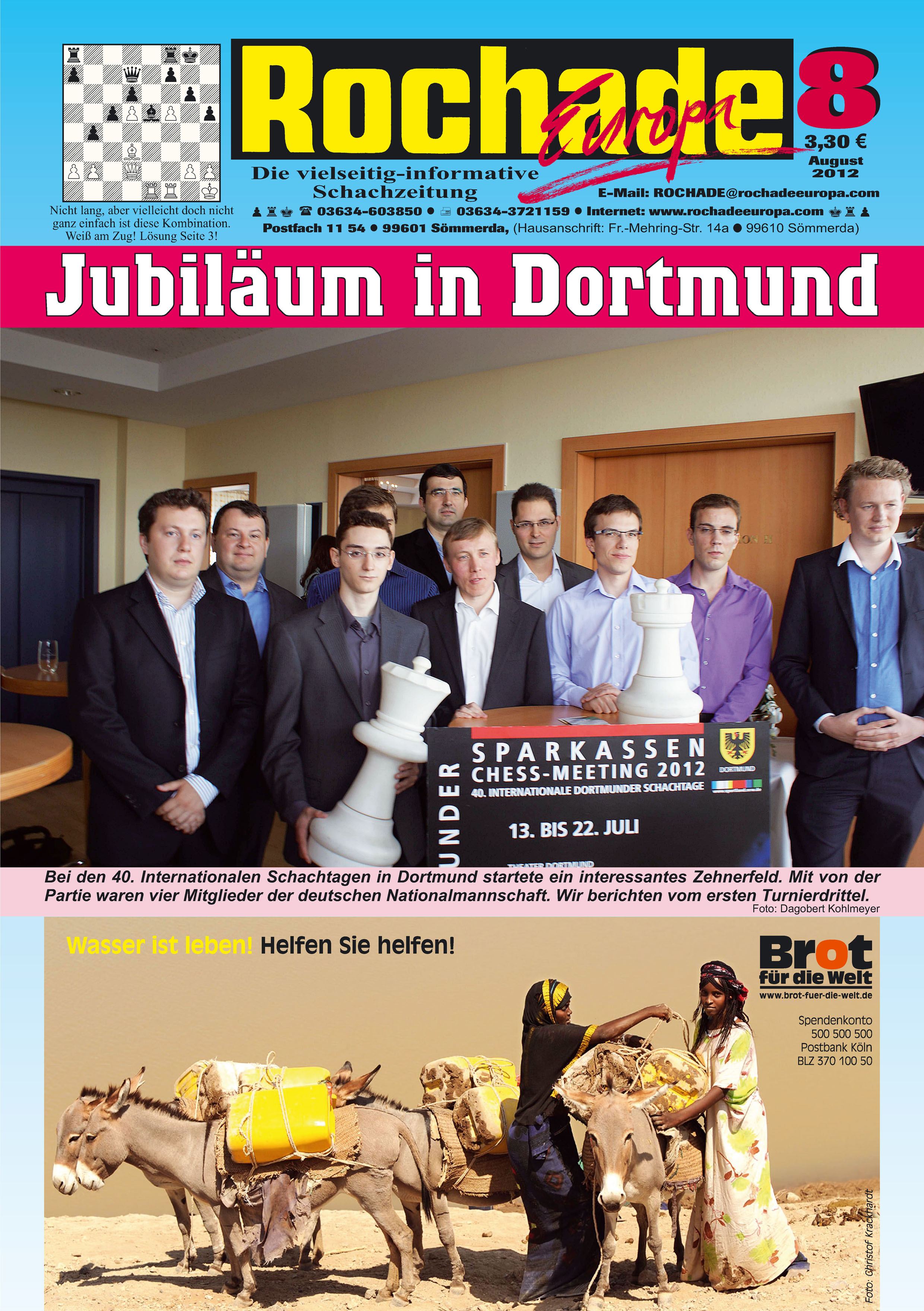 Schachzeitung Rochade Europa 2012 08 Titelseite