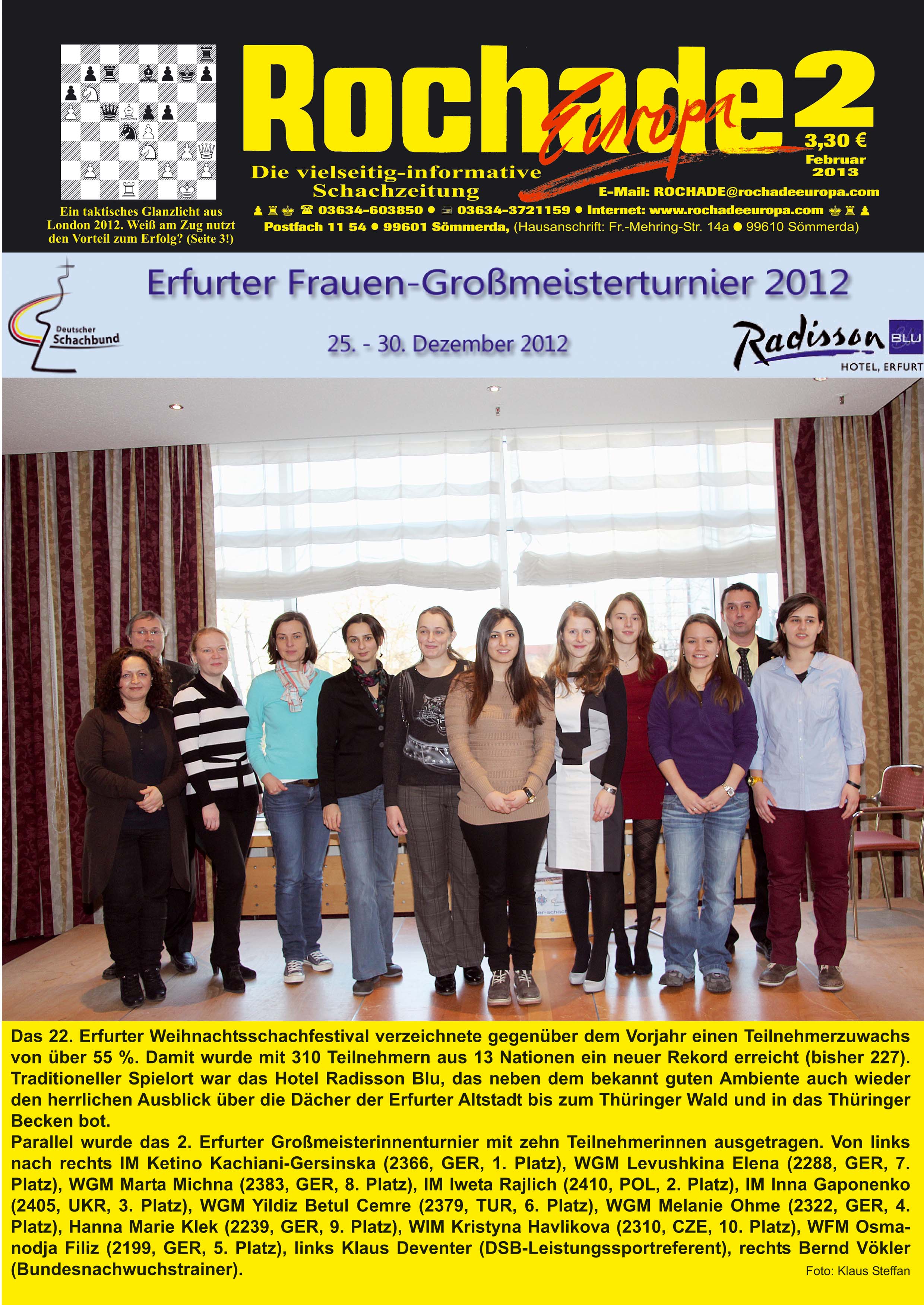 Schachzeitung Rochade Europa 2013 02 Titelseite